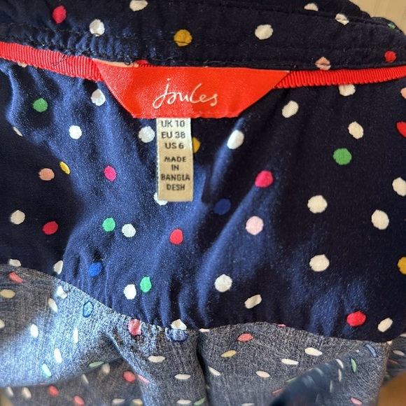 Joules Navy Elvina Multispot Blouse - 6 US - Picture 5 of 6